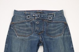 Vintage Y2K Guess Womens 32x32 Distressed Button Fly Wide Leg Flared Denim Jeans - £63.03 GBP