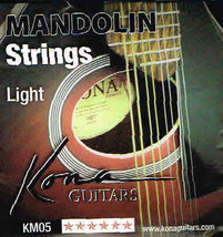 Kona Mandolin Light  -Stainless Steel - Coated Copper Alloy Wound 8 Stri... - £7.98 GBP