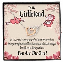 to My Girlfriend Love You Inseparable Necklace Pendant 18k Rose Gold Finish 16&quot; - £43.50 GBP