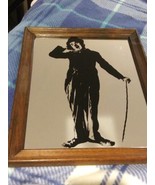 Vtg Mirror Charlie Chaplan Wood Frame picture silent Film movie memorabi... - $51.29 CAD
