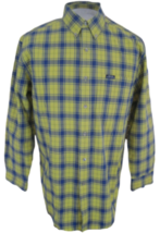RALPH LAUREN CHAPS Men shirt PLAID long sleeve pit to pit 24 M yellow cotton vtg - £23.42 GBP