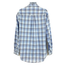 Charter Club Men&#39;s Large Long Sleeved Button Front Shirt Blue White Plaid NEW - £17.97 GBP