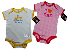 NWT I&#39;ll Sleep When I&#39;m Good &amp; I LOVE DAD Bodysuit 9 Months Shirt Baby Lot of 2 - £11.79 GBP