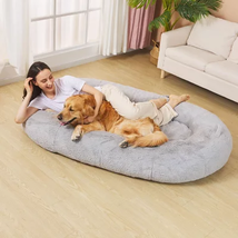 Fond + Found Large Cozy Plush Human Dog Bed, 68&quot; X 38&quot; X 10&quot; - £138.32 GBP