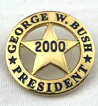 George W Bush President 2000 Texas Lone Star Pin Gold Tone - $9.89
