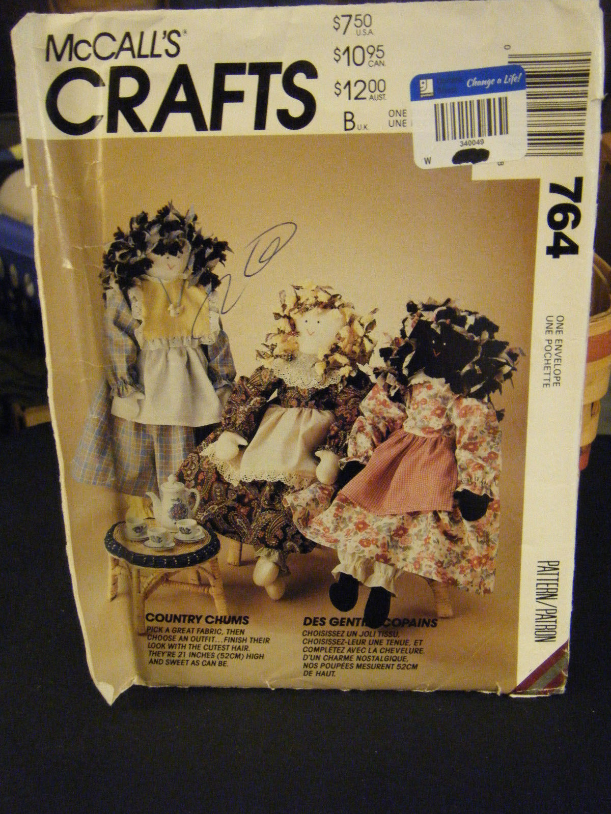 McCall's Crafts 764 Ethnic Dolls & Clothes Pattern - Approx. 21" Tall - $9.70