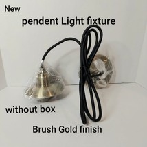 New Low Hanging Brush Gold Pendent Lighting Fixture - £17.30 GBP