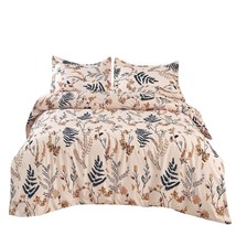 3 Piece Floral Duvet Cover Set Queen, Soft Printed Microfiber Comforter Cover Wi - £32.76 GBP