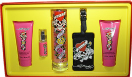 Ed Hardy By Ed Hardy 5 Piece Edp Gift Set For Women Spray Lotion Gel * New Box * - £67.78 GBP