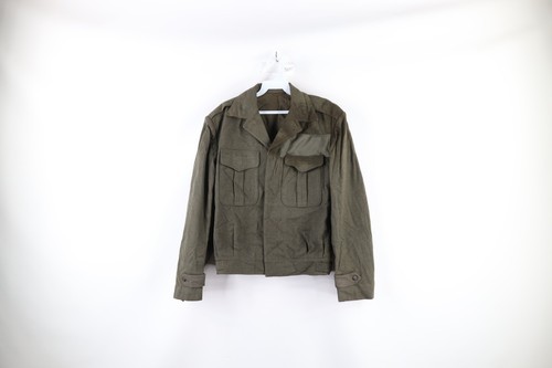 Vintage 50s Korean War Mens Small Distressed Wool OD Field Jacket Green USA - $79.15