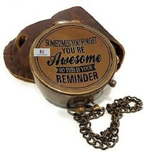 Brass Compass Engraved Poem Sometimes You Forget You’re Awesome Birthday Gift - £23.18 GBP