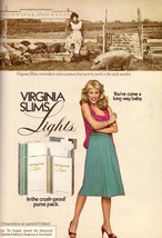 1981 Virginia Slims Cigarettes Sexy Blonde Vintage Print Ad 1980s - £5.59 GBP