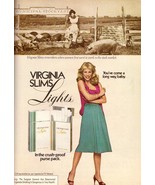 1981 Virginia Slims Cigarettes Sexy Blonde Vintage Print Ad 1980s - $7.25