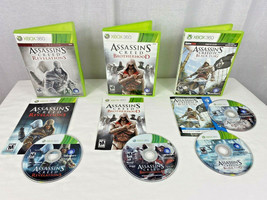 XBox 360 Assassin&#39;s Creed Game Lot of 3: Brotherhood, Revelations, IV Black Flag - £15.52 GBP