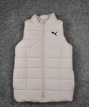 Puma Puffer Vest Women Medium 10/12 Pink Quilted Insulated Outdoor Fashi... - £14.83 GBP