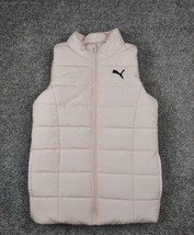 Puma Puffer Vest Women Medium 10/12 Pink Quilted Insulated Outdoor Fashion Warm - £14.94 GBP