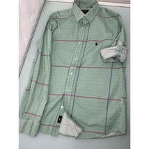 Polo Ralph Lauren Men Shirt Tab Roll Up Long Sleeve Lightweight Green Medium M - £19.53 GBP