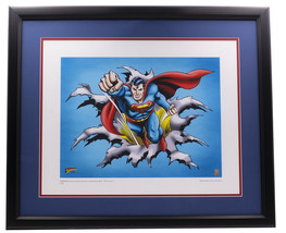 Superman Fist Forward 12x16 Enmarcado Dc Comic Edición Limitada Giclée - £152.56 GBP