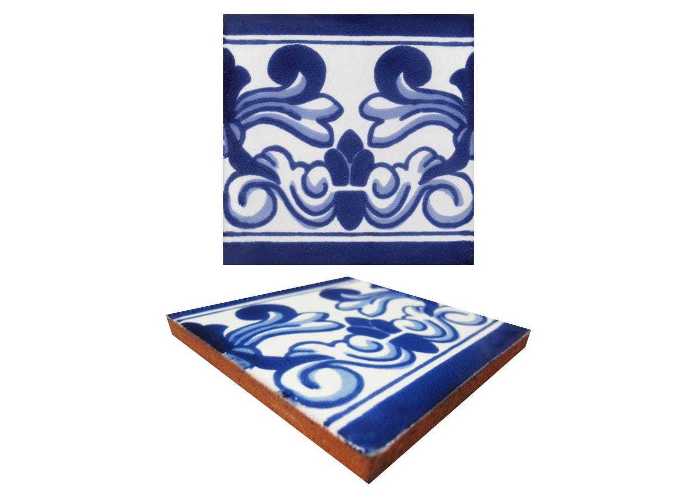 POOL TILES Mexican Talavera Ceramic Border Frost Proof  Handcrafted Tile... - $199.00