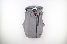 Nike Womens Size Large Spell Out Tech Fleece Full Zip Cape Vest Hoodie Gray - £46.68 GBP