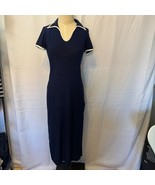 Nicole Miller New York Bodycon Long Knit Navy/White Casual Dress Women&#39;s... - $854.49 MXN