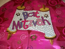 Bat Mitzvah Mylar Balloons Lot of 10 Pink Star Of David Torah Party Deco... - $11.87