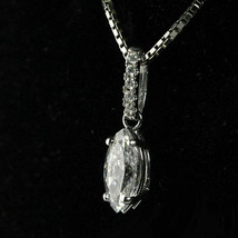 2CT Imitación Marquesita 1 Diamante Colgante Collar 14k Bañado en Oro Blanco - £93.58 GBP