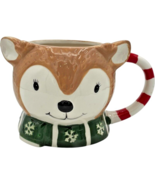 destination holiday 22 oz. reindeer with scarf novelty ceramic mug - $19.92