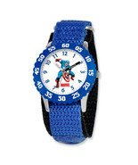 Marvel Captain America Kids Blue Hook and Loop Band Time Teacher Watch - $42.00