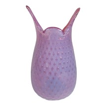 Fratelli Toso Vase Pink Opiline Bullicante Mid Century Modern Vtg Bubble... - £186.54 GBP