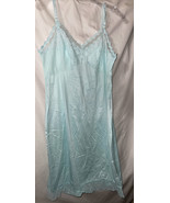 VTG Kayser Silky Light Blue 100% NYLON &amp; LACE Slip Nightgown Negligee&#39; S... - $47.66 CAD