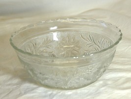 Sandwich Clear Glass Mixing Serving Bowl Anchor Hocking Crimped Edges Large - £19.77 GBP