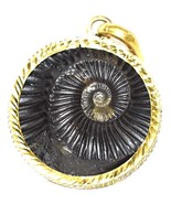 Golden Sudarshan Shaligram Pendant in Panchdhatu - $2,095.69 MXN