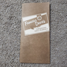 Vintage Famous Dave&#39;s Menu Northwoods Grill BBQ Barbeque 2002 Rapids MN - £10.95 GBP