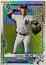  Anthony Volpe Rookie Mojo Refractor Mega 2021 Bowman Chrome #BCP-85, Yankees - £55.60 GBP