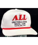 Vtg ALL Erection &amp; Crane Hat-Cleveland OH-Trucker Snapback Cap-Rope Bill... - $455.76 MXN