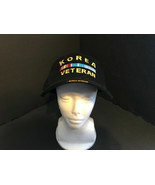 Black PADDED SATIN STITCH Korea Veteran Hook and Loop Fastened Back HAT - €9,20 EUR
