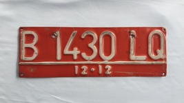 1 Pc Used Original Collectible License Car Plate B 1430 LQ Indonesia 201... - £47.19 GBP