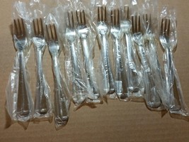 12 qty Cocktail Seafood Forks STAINLESS China Unmarked Maker NOS - £19.97 GBP