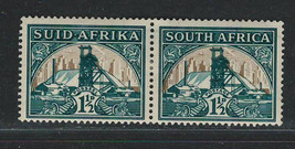 South Africa 1936 Very Fine Mlh Pair Stamp Scott # 51 &quot; Gold Mine &quot; - £1.72 GBP