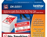 Brother Genuine DK-2251 Continuous Length Replacement Labels, Black/Red ... - £28.39 GBP+