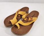 Ronsports Cork Wedge Sandals Yellow Leather Upper Buckle EU Size 39 US 8... - $38.69