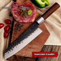 Handmade Chef Forged Knife 8 Inch Japanese Kiritsuke Shape High Carbon Steel - £43.84 GBP