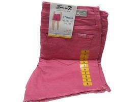 Seven7 Weekend Shorts Size 8 Bold Pink Stretch Denim Cut Off Midrise 5&quot; Inseam - £23.12 GBP