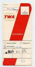 TWA Trans World Airlines Standby Ticket Jacket 1966 - £14.01 GBP