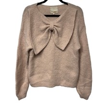 ByTimo Womens Alpaca Wool Blend Sweater Big Bow Light Muted Pink Size Small - $57.42