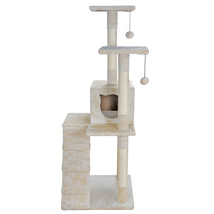 52&quot; Cat Tree Kitten Tower Pet Condo Furniture House Sisal Scratching Multi-Level - £59.93 GBP