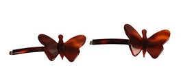 Caravan Hand Made in France Tortoise Shell Butterfly Bobby Pin Pair, 0.5 Ounce - £12.01 GBP