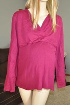 Maternity Sweater Oh Baby Motherhood Surplice Crossover Long Sleeve Pink $38-  L - £13.45 GBP