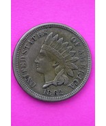 High Grade 1862 Copper Nickel Indian Head Cent Penny Scarce Semi Key Dat... - $73.09